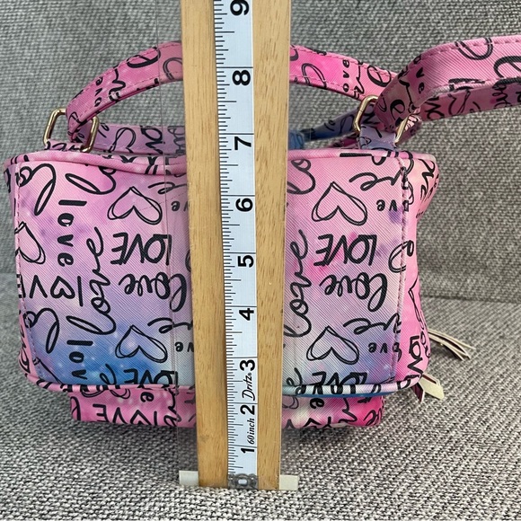 Under One Sky Pink Love Print Backpack - Picture 12 of 16